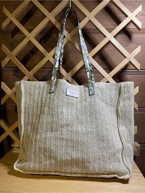 NWOT Victoria’s Secret Large Woven Tote / Straw / Raffia Style Beach Tote